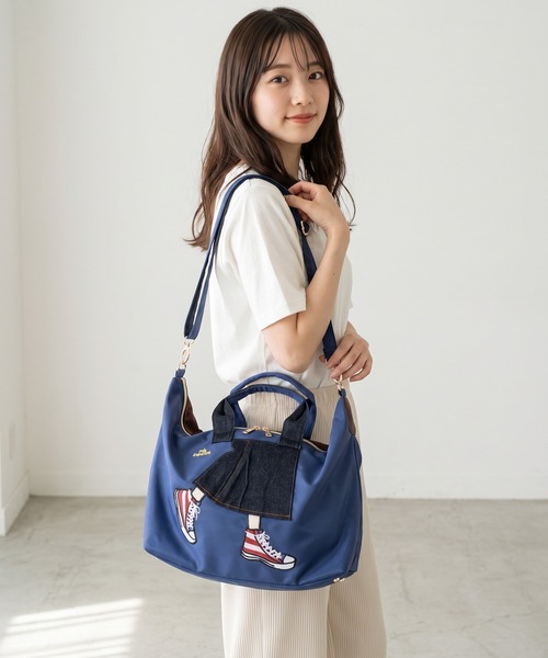 mis zapatos(ミス サパト)の「mis zapatos ロングスカート2wayボストンショルダー(ボストンバッグ・レディース・カーキ/ネイビー/ベージュ・FREE)」の13枚目の写真