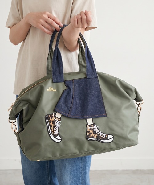mis zapatos(ミス サパト)の「mis zapatos ロングスカート2wayボストンショルダー(ボストンバッグ・レディース・カーキ/ネイビー/ベージュ・FREE)」の6枚目の写真