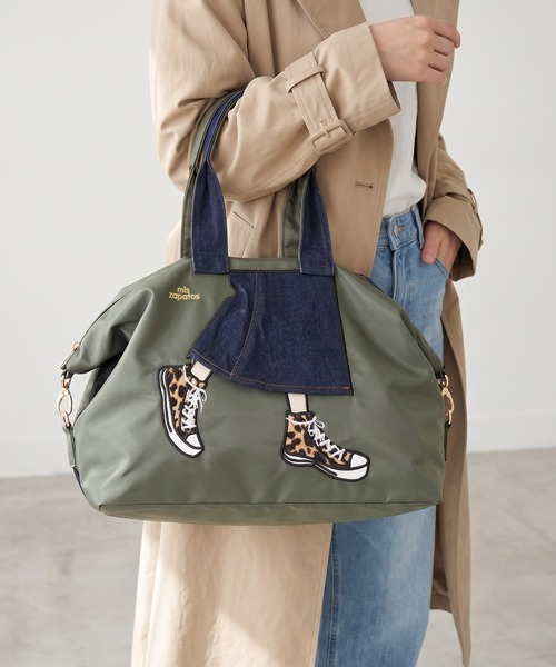 mis zapatos(ミス サパト)の「mis zapatos ロングスカート2wayボストンショルダー(ボストンバッグ・レディース・カーキ/ネイビー/ベージュ・FREE)」の5枚目の写真