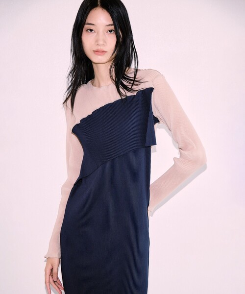 kotohayokozawa(コトハヨコザワ)の「【kotohayokozawa/コトハヨコザワ】《STUDIOUS別注》SHEER DOCKING DRESS/ウォッシャブル(ワンピース・レディース・ブラック/ネイビー/パープル・1/2)」の7枚目の写真