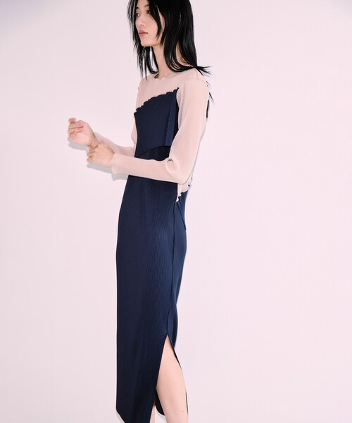 kotohayokozawa(コトハヨコザワ)の「【kotohayokozawa/コトハヨコザワ】《STUDIOUS別注》SHEER DOCKING DRESS/ウォッシャブル(ワンピース・レディース・ブラック/ネイビー/パープル・1/2)」の10枚目の写真