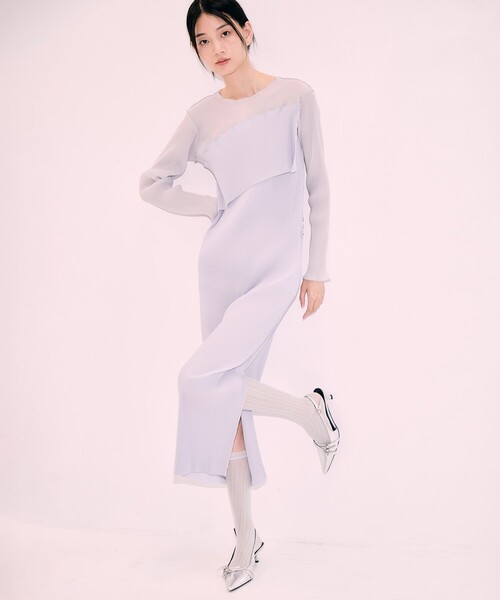 kotohayokozawa(コトハヨコザワ)の「【kotohayokozawa/コトハヨコザワ】《STUDIOUS別注》SHEER DOCKING DRESS/ウォッシャブル(ワンピース・レディース・ブラック/ネイビー/パープル・1/2)」の21枚目の写真