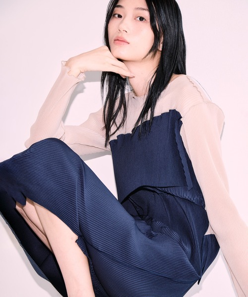 kotohayokozawa(コトハヨコザワ)の「【kotohayokozawa/コトハヨコザワ】《STUDIOUS別注》SHEER DOCKING DRESS/ウォッシャブル(ワンピース・レディース・ブラック/ネイビー/パープル・1/2)」の3枚目の写真