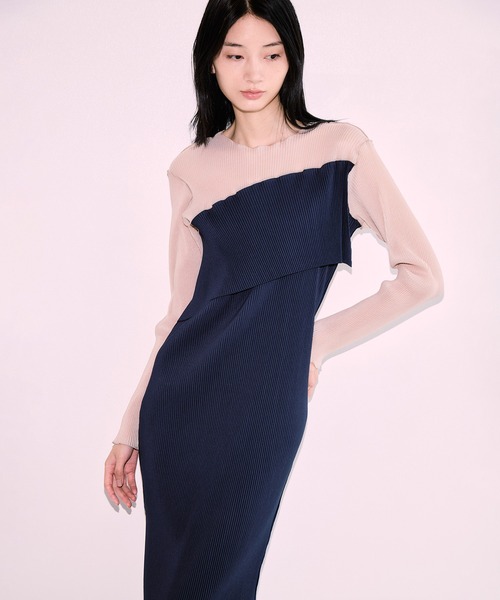 kotohayokozawa(コトハヨコザワ)の「【kotohayokozawa/コトハヨコザワ】《STUDIOUS別注》SHEER DOCKING DRESS/ウォッシャブル(ワンピース・レディース・ブラック/ネイビー/パープル・1/2)」の4枚目の写真