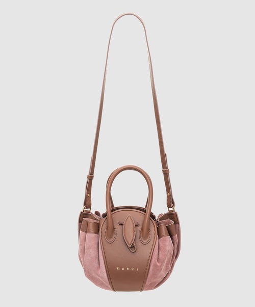 MARNI（マルニ）の「TULIPEA / レザー＆スウェードバッグ（ショルダーバッグ・レディース・ライトピンク/ライトブルー・ONE SIZE）」の2枚目の写真