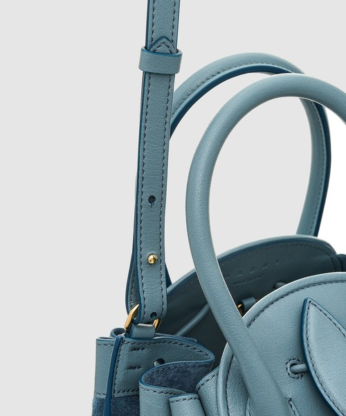 MARNI（マルニ）の「TULIPEA / レザー＆スウェードバッグ（ショルダーバッグ・レディース・ライトピンク/ライトブルー・ONE SIZE）」の4枚目の写真