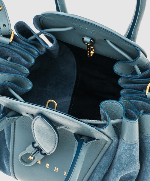 MARNI（マルニ）の「TULIPEA / レザー＆スウェードバッグ（ショルダーバッグ・レディース・ライトピンク/ライトブルー・ONE SIZE）」の9枚目の写真