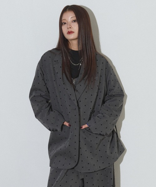 PAGEBOY（ページボーイ）の「リンクセット2WAYジャケット【セットアップ対応】（テーラードジャケット・レディース・ドット/ブラック・FREE）」の22枚目の写真