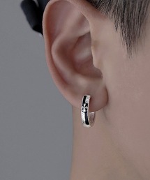 WARAIJOGO | シルバークロス刻印リングピアス/両耳用/メンズ(ANM)(ピアス(両耳用))
