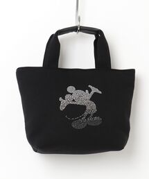 【1PIU1UGUALE3 RELAX】MICKEY SILHOUETTE GRADATION LINESTONE BAG