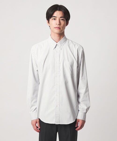 green label relaxing(グリーンレーベルリラクシング)の「MULTI FUNCTION ピンオックス ボタンダウン 長袖シャツ -UVカット・吸水速乾・遮熱-(シャツ/ブラウス・メンズ・ライトブルー/ライトグレー/ネイビー/ホワイト・L/M/XL/S)」の10枚目の写真
