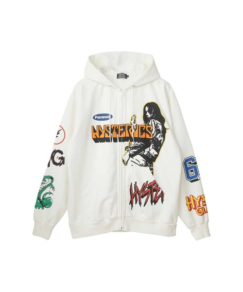 HYSTERIC GLAMOUR(ヒステリックグラマー)の「BORN TO LOSE パーカー(パーカー・メンズ・ホワイト/ブラック・X-LARGE/LARGE/MEDIUM/SMALL)」の1枚目の写真