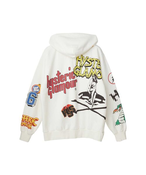 HYSTERIC GLAMOUR(ヒステリックグラマー)の「BORN TO LOSE パーカー(パーカー・メンズ・ホワイト/ブラック・X-LARGE/LARGE/MEDIUM/SMALL)」の3枚目の写真