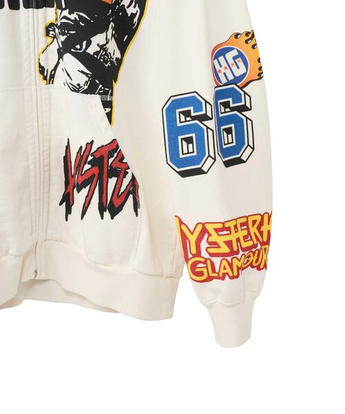 HYSTERIC GLAMOUR(ヒステリックグラマー)の「BORN TO LOSE パーカー(パーカー・メンズ・ホワイト/ブラック・X-LARGE/LARGE/MEDIUM/SMALL)」の4枚目の写真