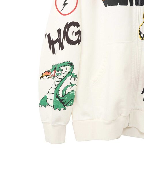 HYSTERIC GLAMOUR(ヒステリックグラマー)の「BORN TO LOSE パーカー(パーカー・メンズ・ホワイト/ブラック・X-LARGE/LARGE/MEDIUM/SMALL)」の5枚目の写真