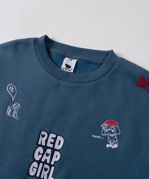 Red Cap Girl（レッドキャプガール）の「【70】【RCG/レッドキャップガール】総柄 マルチ刺繍 ヘビーウェイト スウェット/クルーネック/トレーナー/オーバーサイズ/キャラクター/裏起毛/ユニセックス/レディース/メンズ（スウェット・メンズ・グレー/レッド/ブルー/グリーン/ブラック・XL/L/M）」の10枚目の写真