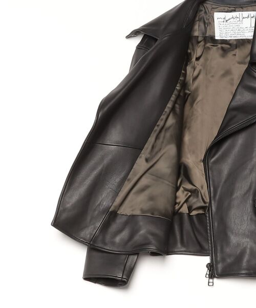 my beautiful landlet(マイビューティフルランドレット)の「【my beautiful landlet】CHROME FREE LAMB LEATHER RIDERS JACKET(ライダースジャケット・メンズ・ブラック/ホワイト・0/1/2)」の4枚目の写真