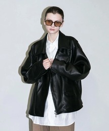 【my beautiful landlet】CHROME FREE LAMB LEATHER RIDERS JACKET