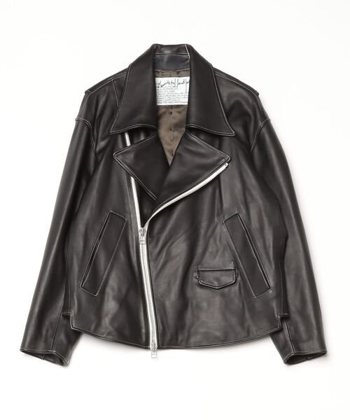 my beautiful landlet(マイビューティフルランドレット)の「【my beautiful landlet】CHROME FREE LAMB LEATHER RIDERS JACKET(ライダースジャケット・メンズ・ブラック/ホワイト・0/1/2)」の18枚目の写真