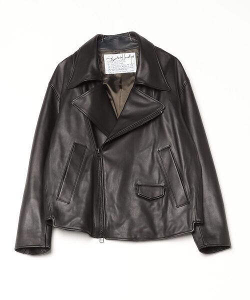 my beautiful landlet(マイビューティフルランドレット)の「【my beautiful landlet】CHROME FREE LAMB LEATHER RIDERS JACKET(ライダースジャケット・メンズ・ブラック/ホワイト・0/1/2)」の21枚目の写真