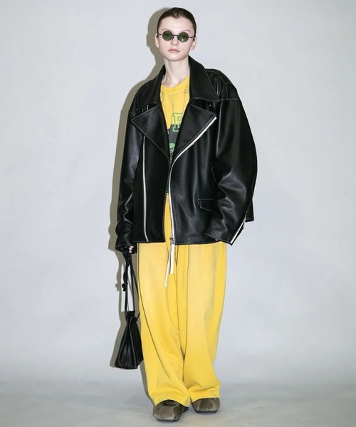 my beautiful landlet(マイビューティフルランドレット)の「【my beautiful landlet】CHROME FREE LAMB LEATHER RIDERS JACKET(ライダースジャケット・メンズ・ブラック/ホワイト・0/1/2)」の6枚目の写真