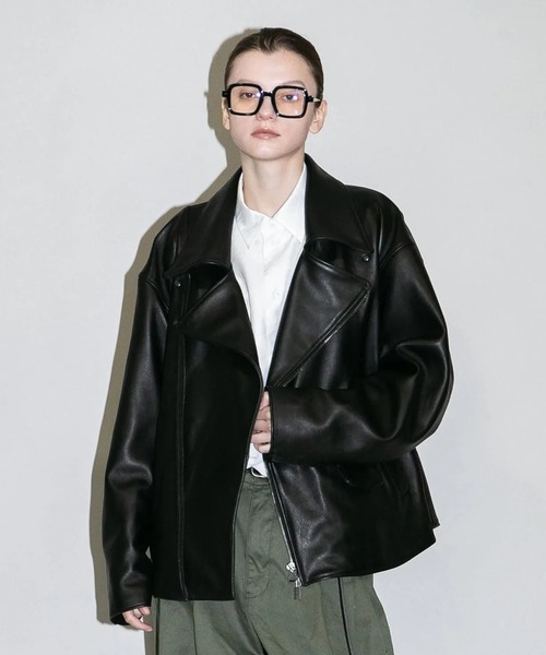 my beautiful landlet(マイビューティフルランドレット)の「【my beautiful landlet】CHROME FREE LAMB LEATHER RIDERS JACKET(ライダースジャケット・メンズ・ブラック/ホワイト・0/1/2)」の11枚目の写真