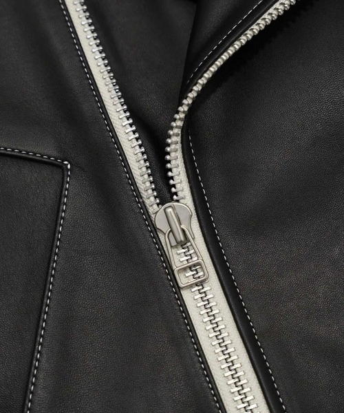 my beautiful landlet(マイビューティフルランドレット)の「【my beautiful landlet】CHROME FREE LAMB LEATHER RIDERS JACKET(ライダースジャケット・メンズ・ブラック/ホワイト・0/1/2)」の19枚目の写真