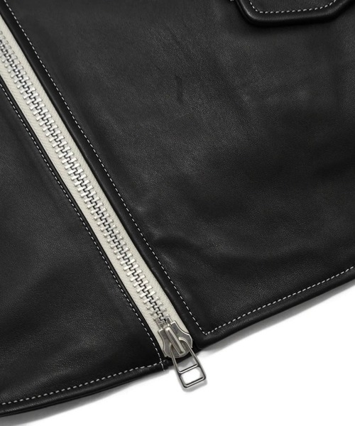 my beautiful landlet(マイビューティフルランドレット)の「【my beautiful landlet】CHROME FREE LAMB LEATHER RIDERS JACKET(ライダースジャケット・メンズ・ブラック/ホワイト・0/1/2)」の20枚目の写真