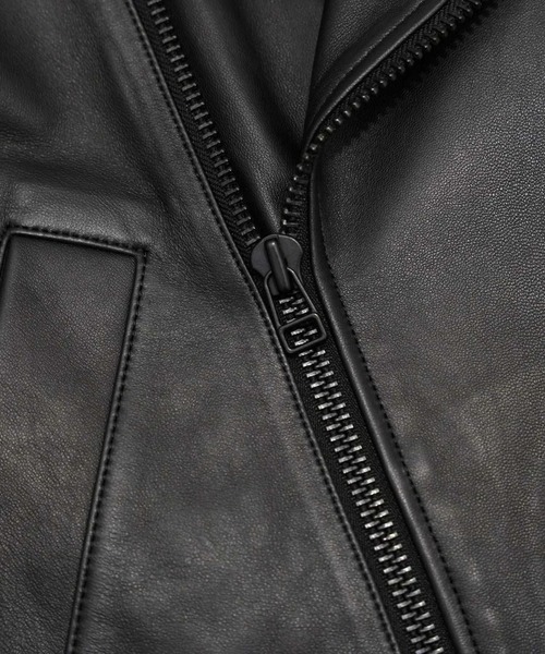 my beautiful landlet(マイビューティフルランドレット)の「【my beautiful landlet】CHROME FREE LAMB LEATHER RIDERS JACKET(ライダースジャケット・メンズ・ブラック/ホワイト・0/1/2)」の22枚目の写真