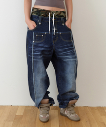 TRUNK LAYERED LOOSE PANTS BLUE