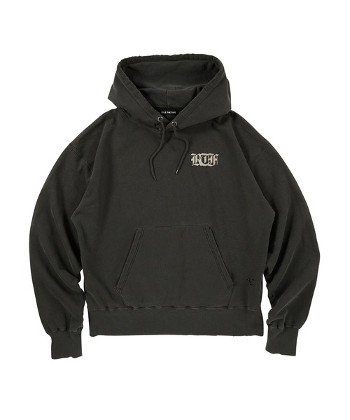 RULE THE FATE(ルールザフェイト)の「RTF DUSTY TYPE SWEAT HOODIE/ダスティータイプスウェットフーディー(Tシャツ/カットソー・メンズ・ベージュ/ブラック・1/2)」の2枚目の写真