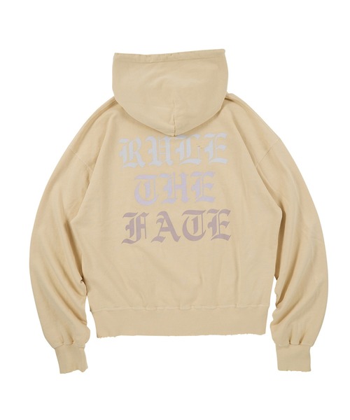 RULE THE FATE(ルールザフェイト)の「RTF DUSTY TYPE SWEAT HOODIE/ダスティータイプスウェットフーディー(Tシャツ/カットソー・メンズ・ベージュ/ブラック・1/2)」の6枚目の写真