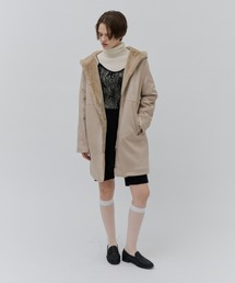 Suede Ponti Fur Quilted Padded Coat / スエードポンチファー中綿キルトコート