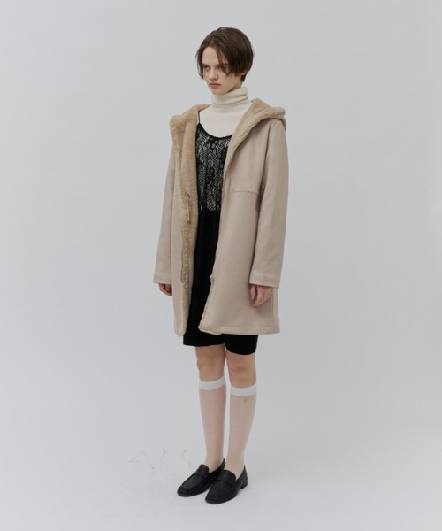 Plumel（プルメル）の「Suede Ponti Fur Quilted Padded Coat / スエードポンチファー中綿キルトコート（その他アウター・レディース・ベージュ/チャコールグレー/グレー・MEDIUM）」の16枚目の写真