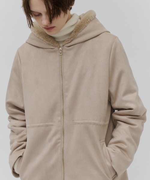 Plumel（プルメル）の「Suede Ponti Fur Quilted Padded Coat / スエードポンチファー中綿キルトコート（その他アウター・レディース・ベージュ/チャコールグレー/グレー・MEDIUM）」の11枚目の写真