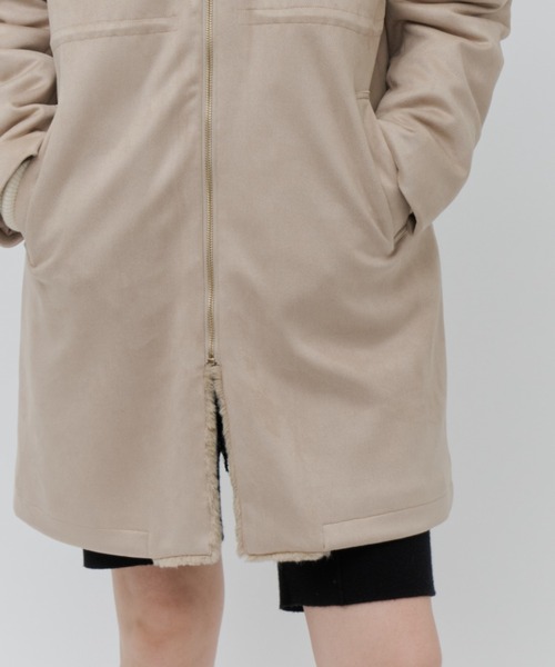 Plumel（プルメル）の「Suede Ponti Fur Quilted Padded Coat / スエードポンチファー中綿キルトコート（その他アウター・レディース・ベージュ/チャコールグレー/グレー・MEDIUM）」の12枚目の写真