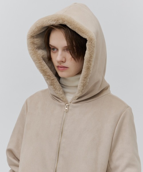 Plumel（プルメル）の「Suede Ponti Fur Quilted Padded Coat / スエードポンチファー中綿キルトコート（その他アウター・レディース・ベージュ/チャコールグレー/グレー・MEDIUM）」の13枚目の写真
