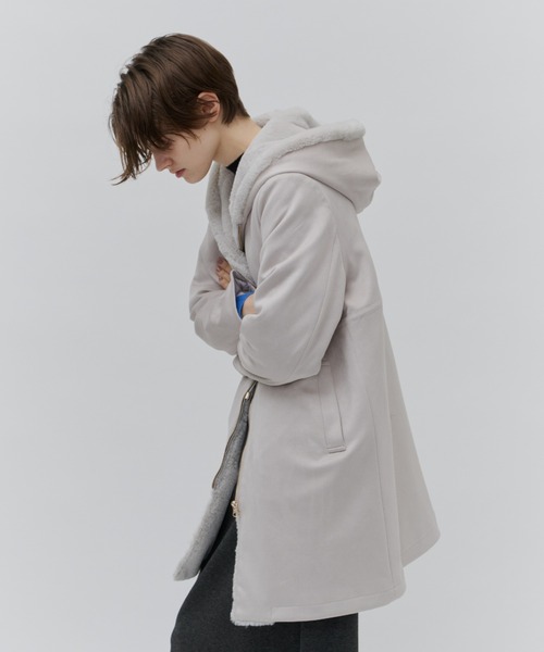 Plumel（プルメル）の「Suede Ponti Fur Quilted Padded Coat / スエードポンチファー中綿キルトコート（その他アウター・レディース・ベージュ/チャコールグレー/グレー・MEDIUM）」の22枚目の写真