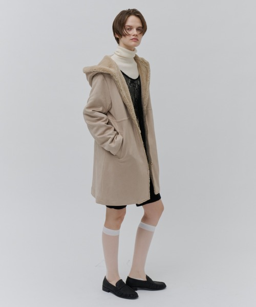 Plumel（プルメル）の「Suede Ponti Fur Quilted Padded Coat / スエードポンチファー中綿キルトコート（その他アウター・レディース・ベージュ/チャコールグレー/グレー・MEDIUM）」の17枚目の写真