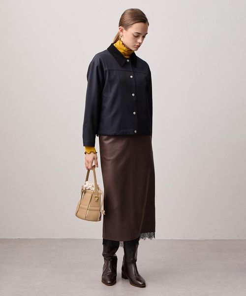 LE SOUK HOLIDAY(ルスークホリデー)の「メローハイネック起毛ロングTシャツ【吸湿発熱・アクセントカラー】(Tシャツ/カットソー・レディース・ライトグリーン/レッド/サックスブルー/マスタード/オレンジ/ダークブラウン/ネイビー・M/L)」の20枚目の写真