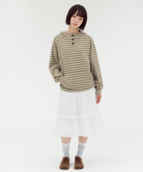 ambler(エムブラー)の「Striped Star button hoodie 刺繍ボアジャケットフードTシャツ AHP1311(ミント)(パーカー・レディース・その他・FREE)」の2枚目の写真