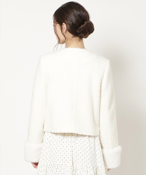 WILLSELECTION(ウィルセレクション)の「ノーカラーブークレショートコート(その他アウター・レディース・ブラック/オフホワイト/ピンク/モカ・FREE)」の7枚目の写真