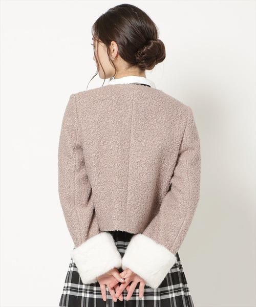 WILLSELECTION(ウィルセレクション)の「ノーカラーブークレショートコート(その他アウター・レディース・ブラック/オフホワイト/ピンク/モカ・FREE)」の20枚目の写真