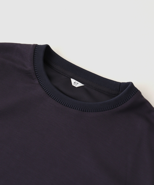417 EDIFICE(フォーワンセブンエディフィス)の「ネックジャガード L/S Tシャツ(Tシャツ/カットソー・メンズ・ブラウン/ネイビー/ライトグレー/アーミー・SMALL/LARGE/MEDIUM)」の5枚目の写真