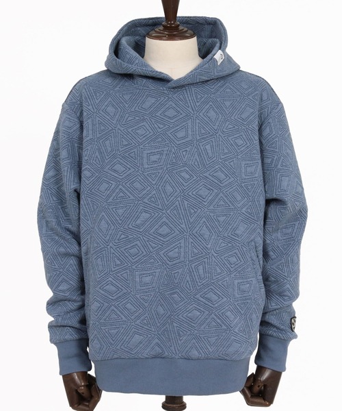 No Rain No Rainbow(ノーレインノーレインボー)の「mpa4235- embossed jacquard knit hoodie ジャカードニットパーカー(NR26W-04)(パーカー・メンズ・ブラック/ブルー/グレー・S/M/L/XL)」の16枚目の写真