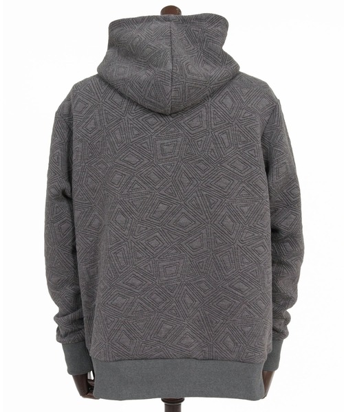 No Rain No Rainbow(ノーレインノーレインボー)の「mpa4235- embossed jacquard knit hoodie ジャカードニットパーカー(NR26W-04)(パーカー・メンズ・ブラック/ブルー/グレー・S/M/L/XL)」の19枚目の写真