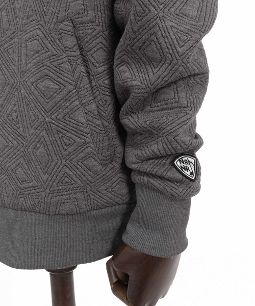 No Rain No Rainbow(ノーレインノーレインボー)の「mpa4235- embossed jacquard knit hoodie ジャカードニットパーカー(NR26W-04)(パーカー・メンズ・ブラック/ブルー/グレー・S/M/L/XL)」の22枚目の写真