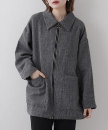 フロントジップカバーオールコーデュロイシャツジャケット