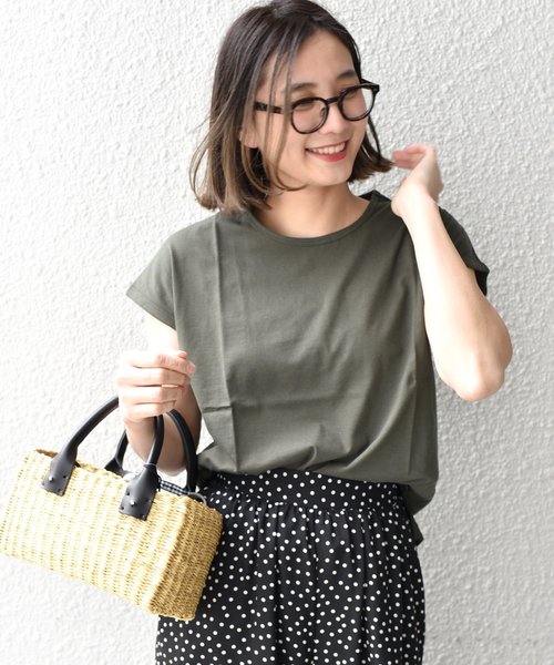 SHIPS Days(シップスデイズ)の「SHIPS Days STANDARD: ソフトコットンルーズTシャツ□(Tシャツ/カットソー・レディース・ネイビー/ホワイト/ライトグレー/ブラック/オリーブ・S~M/M~L)」の5枚目の写真