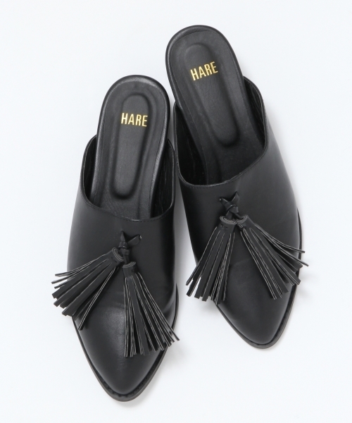 HARE（ハレ）の「タッセルスリッパサンダル(HARE)（サンダル・レディース・ブラック/シルバー・LARGE/MEDIUM）」の2枚目の写真